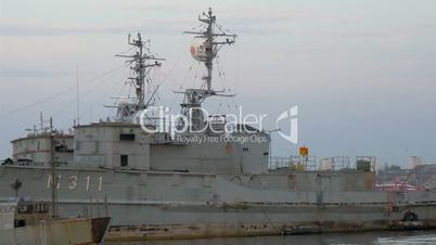 A big Tallin white ship ready on board from the harbour GH4 4K