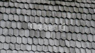 The wooden shingles from the wooden roof of a church FS700 4K