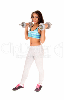 Woman lifting dumbbell's.