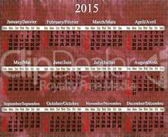 calendar for 2015 year on lilac pattern