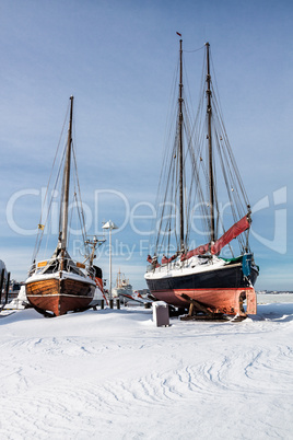 Boote im Stadthafen Rostock