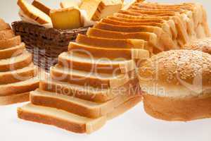 Closeup of assorted bakery breads