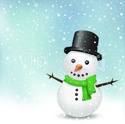 snowman on snow background