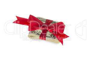 Dollar Notes with red ribbon