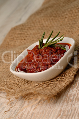 Pesto in a white bowl