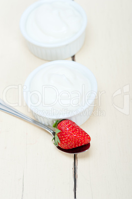 organic Greek yogurt and strawberry