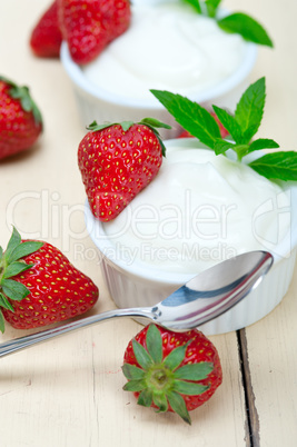 organic Greek yogurt and strawberry