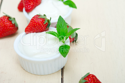 organic Greek yogurt and strawberry