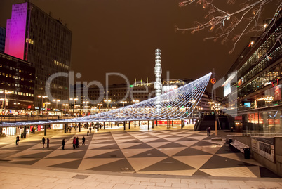 night view of the urban area of Stockholm