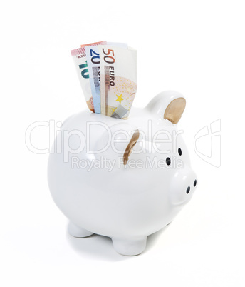 sparschwein mit geld Scheinen