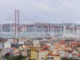 Lissabon mit Bruecke des 25. April