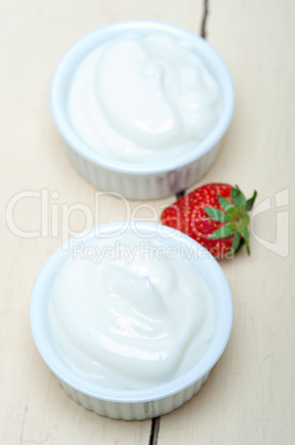 organic Greek yogurt and strawberry