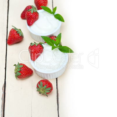 organic Greek yogurt and strawberry