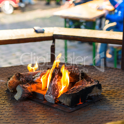 Fire pit on the weekly market