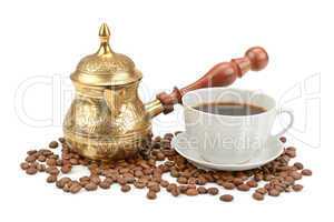 coffee pot and cup of coffee