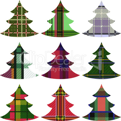 Set of Christmas Trees using the Celtic ornament