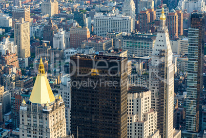 Beautiful aerial panoramic view of Manhattan skyscrapers, New Yo