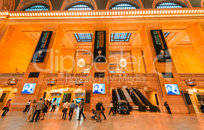 NEW YORK, MAY 14: Commuters and tourists in the grand central st