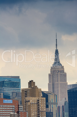 NEW YORK - MAY 11: The Empire State Building, view from rooftop,