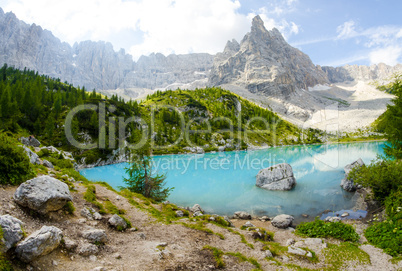 Lake of Sorapis - Wonderful blue colors of water