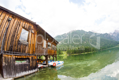 Lake of Dobbiaco. Doblach See