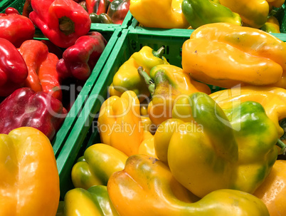 Colourful vegetables in a market