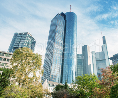 Modern skyline of Frankfurt, Germany financial business district