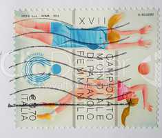 Women volley ball stamp