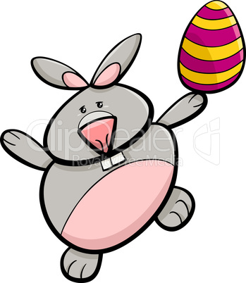 bunny with easter egg cartoon