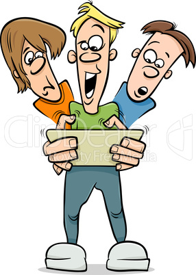 boys playing game cartoon illustration