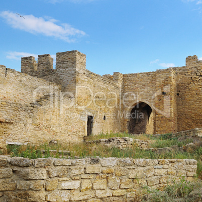 the ruins of a medieval fortress
