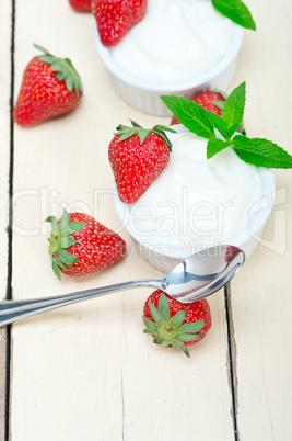 organic Greek yogurt and strawberry