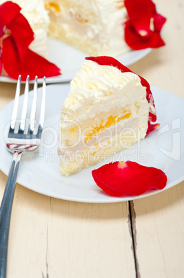 whipped cream mango cake