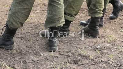 Soldiers boots feet
