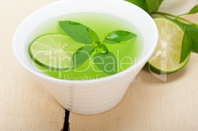 mint infusion tea tisane with lime