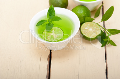 mint infusion tea tisane with lime