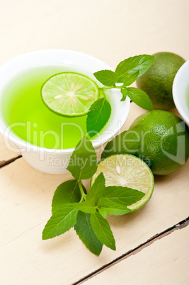 mint infusion tea tisane with lime