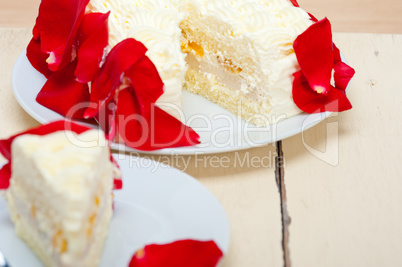 whipped cream mango cake