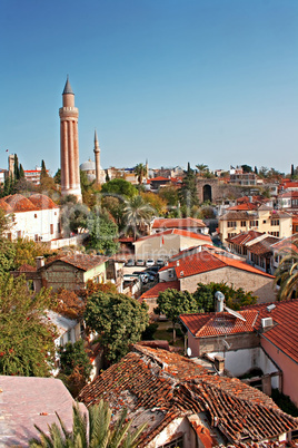 View over rooftops of Antalya old town of Kaleici