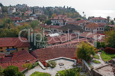 View over rooftops of Antalya old town of Kaleici