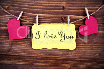 Yellow Label With I Love You