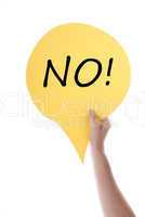 Yellow Speech Balloon With No