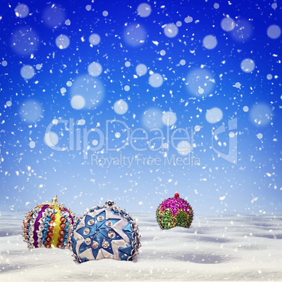 Vintage Christmas abstract blue background