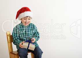 boy with a Christmas present