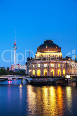 Berlin cityscape early in the evening