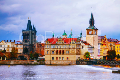 The Old Town with Charles bridge tower in Prague