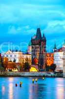 The Old Town with Charles bridge tower in Prague