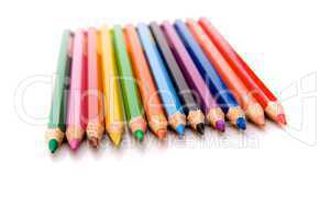 Twelve colored pencils