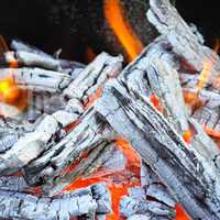 bonfire, fire, wood coal and ash