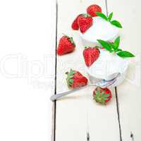 organic Greek yogurt and strawberry